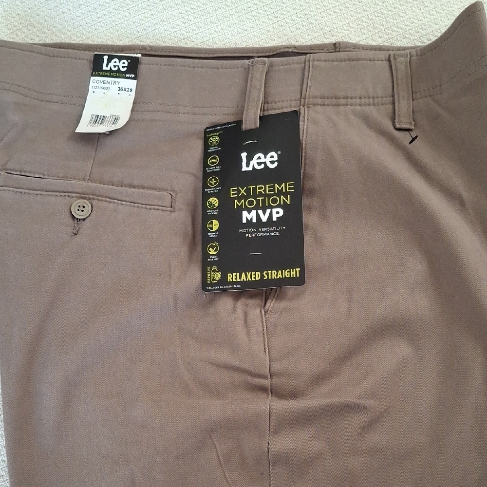 Lee Extreme Motion MVP Relaxed Pants in Taupe